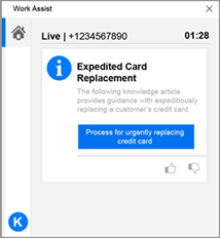 example of a work assist message