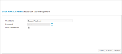 User Management page