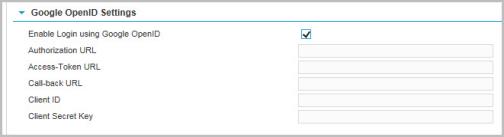 Google OpenID Settings screen