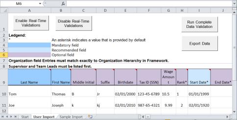 Import Data Form Create the Employee Import Data file